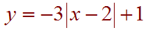 y=-2|x-3|+1