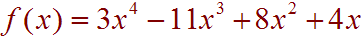 3x^4-11x^3+8x+4