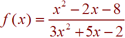 (x^2-2x-8)/(3x^2+5x-2)