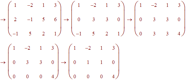 row ops produce row echelon form