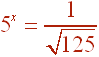 5^x = 1/root(125)