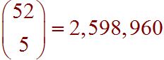 52C5 = 2,598,960