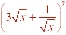 ( 3root(x) + 1/root(x) )^7