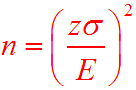 n=(z sigma / E)^2
