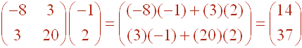 [(-8,2),(3,20)](-1,2)= (14,37)