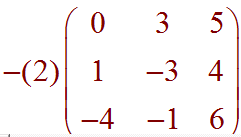 -(2)*Matrix[(0 3 5), (1 -3 4), (-4 -1 6)]