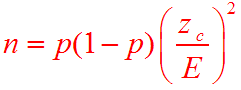 n=p(1-p)(z/E)^2